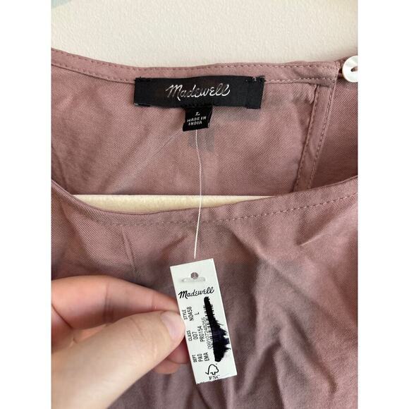 NWT Madewell Relaxed Tulip-Back Top In Evening Mauve Size Large - Picture 5 of 7